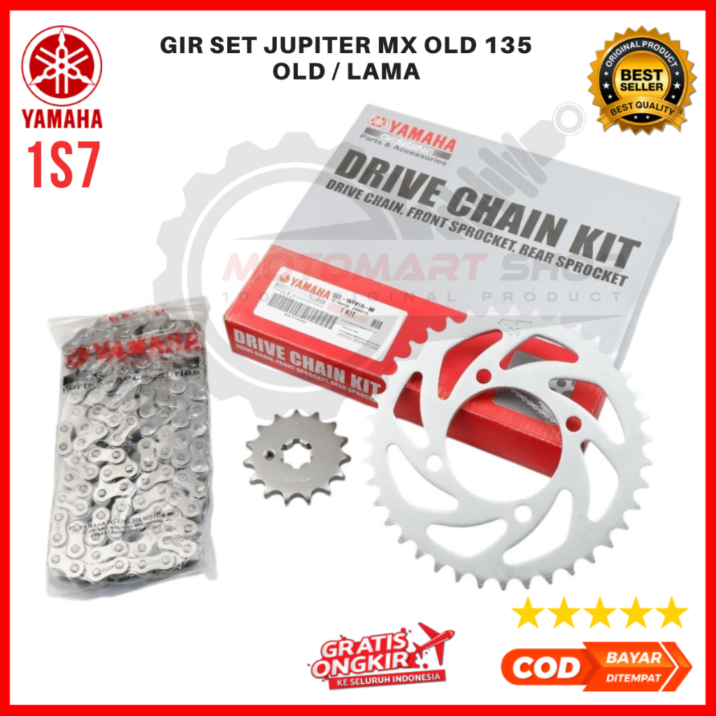 Gir Set Jupiter MX Old / Gir+Rantai Jupiter MX 135 Lama / Gear Set Yamaha Jupiter MX Old - 1S7