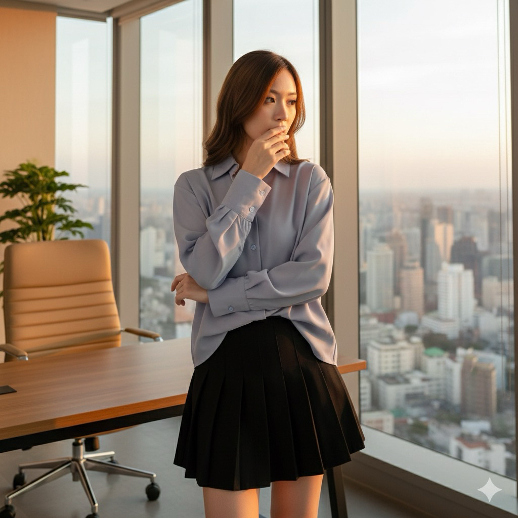 {ALANNOR}- BELLA KEMEJA POLOS/KEMEJA CROP/ATASAN WANITA/KEMEJA SLIM FIT/KEMEJA SILK/KEMEJA HITAM