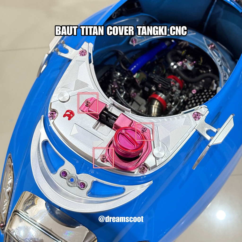 Baut Titanium Cover Tangki CNC Vespa Matic Vespa Sprint Vespa Primavera Vespa S Vespa LX Vespa GTS B