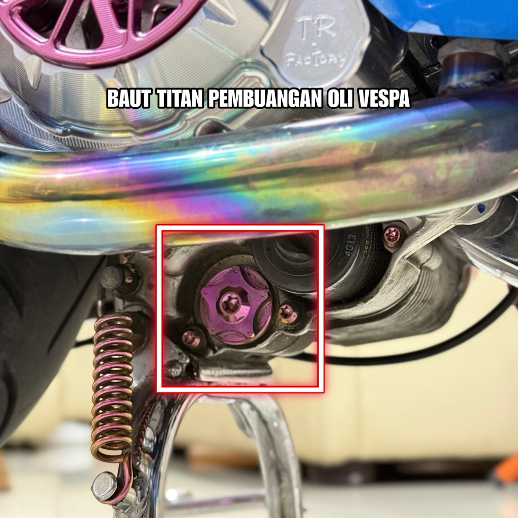 Baut Titanium Tap Oli Vespa Matic Vespa Sprint Titanium Vespa Primavera Vespa s Vespa LX Vespa GTS B
