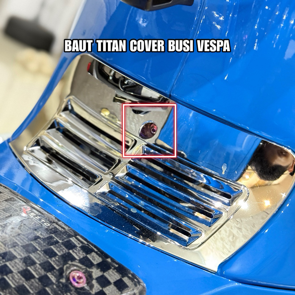 Baut Titanium Cover Busi Vespa Matic Vespa Sprint Vespa Primavera Vespa S Vespa LX Vespa GTS Baut Ti