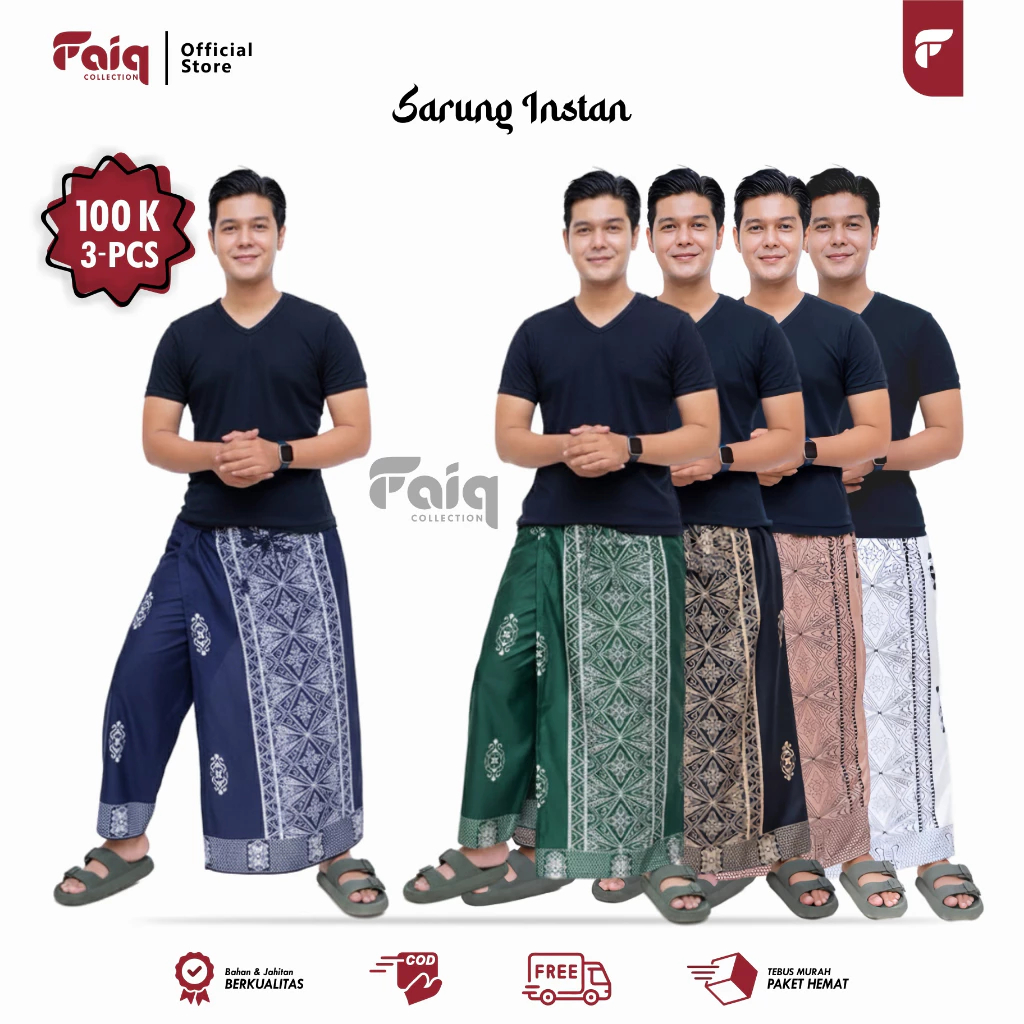 SARUNG INSTAN DEWASA santri/santriwati  Sarung Instan Pria Dewasa  Sarung Batik Pria Dewasa  Wadimor