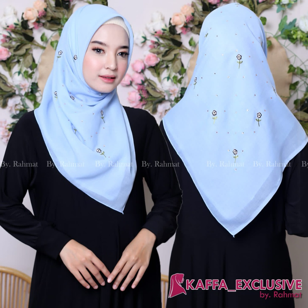 hijab segi empat paris bordir payet/kerudung paris