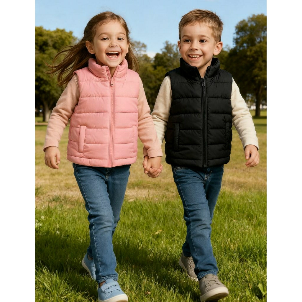 Jaket anak laki perempuan rompi vest tebal outdoor motor anti angin