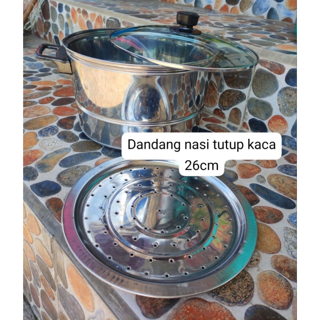 dandang tutup kaca 26cm