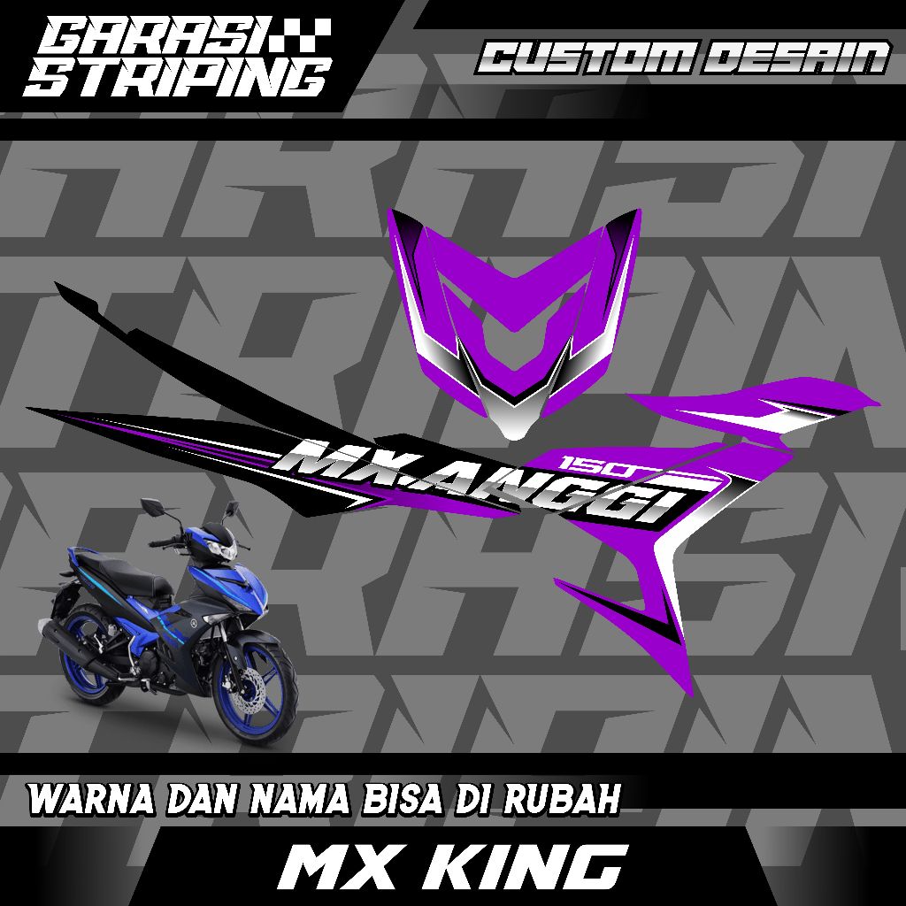 STRIPING CUSTOM VARIASI TRANSPARAN MX KING STICKER VARIASI MOTIF TERBARU KEREN BIRU UNGU MERAH