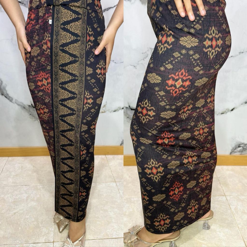 Kamen Jadi/Rok Bali Moscrepe Motif Songket