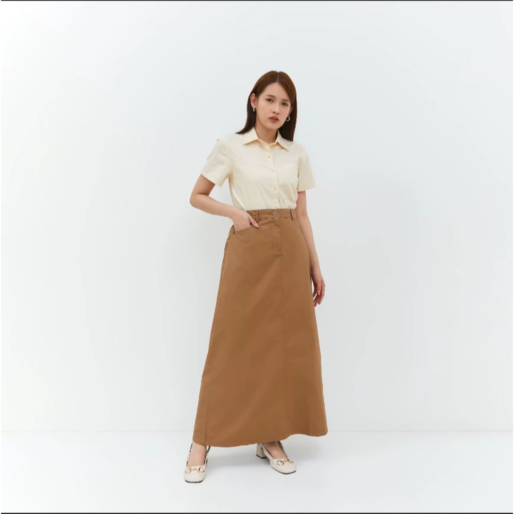 Clarisa Brown Skirt - GEELA, Rok Wanita