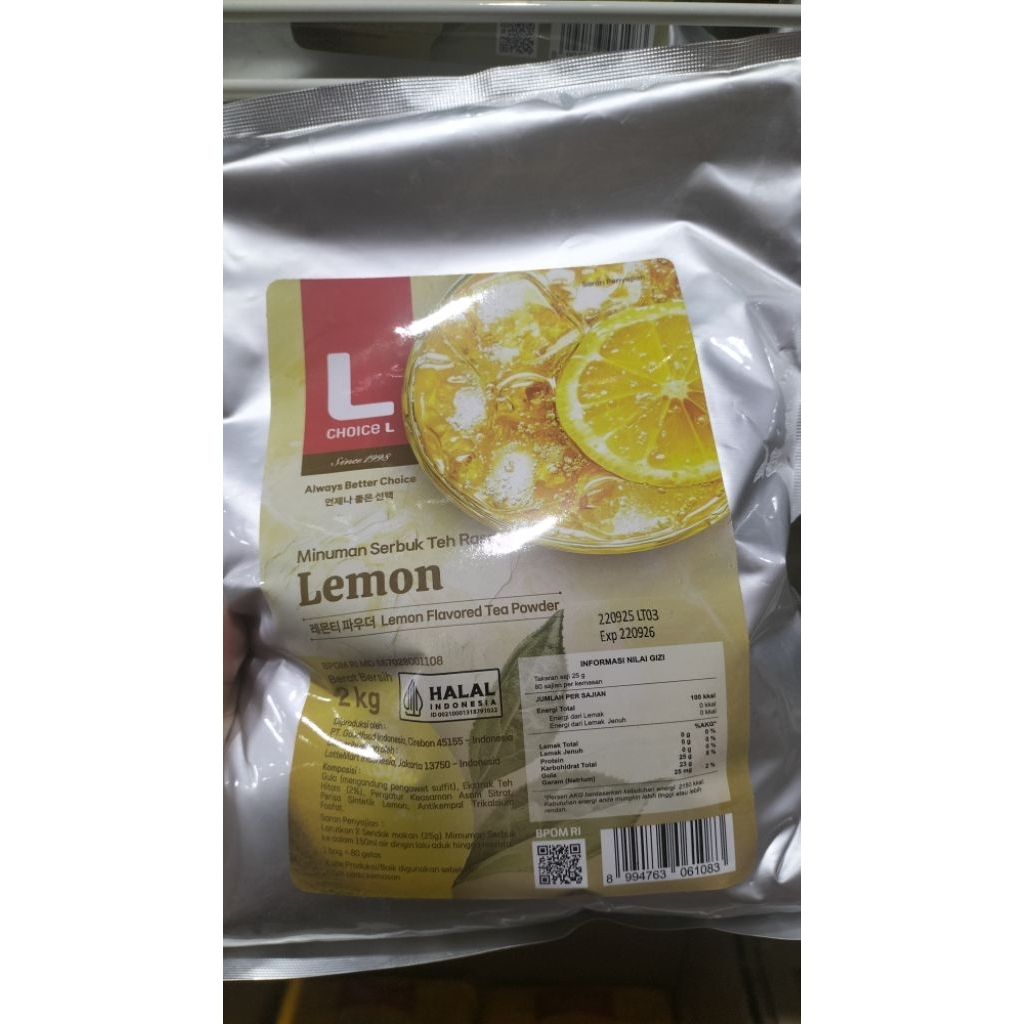 Choice L bubuk lemon Tea pack 2 kg