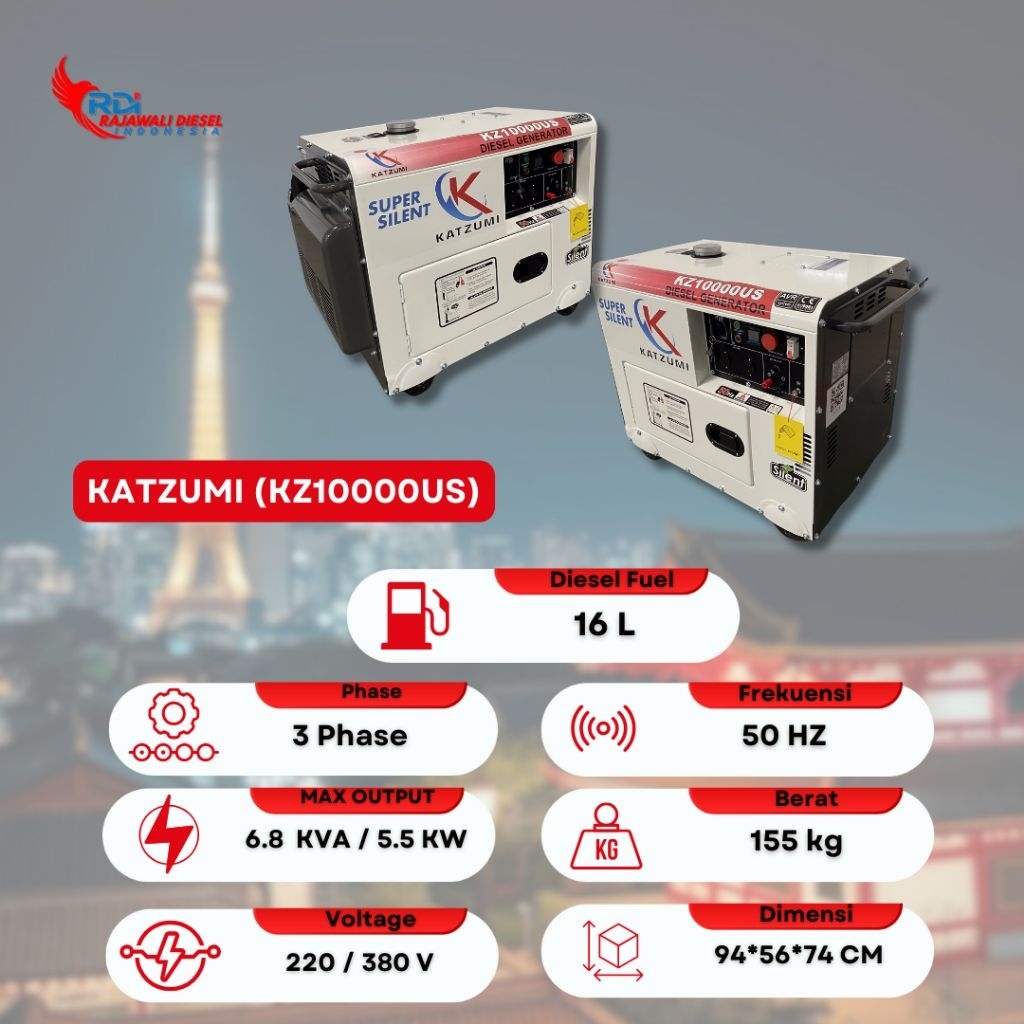 PROMO ‼️ Genset 7 KVA Katzumi Portable Silent Diesel - KZ10000US