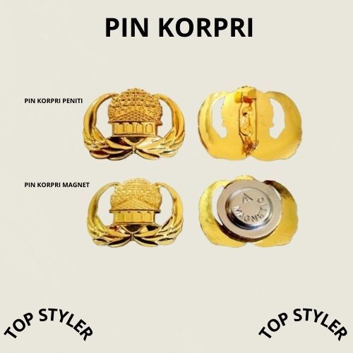 PIN KORPRI PENITI DAN MAGNET BAHAN KUNINGAN