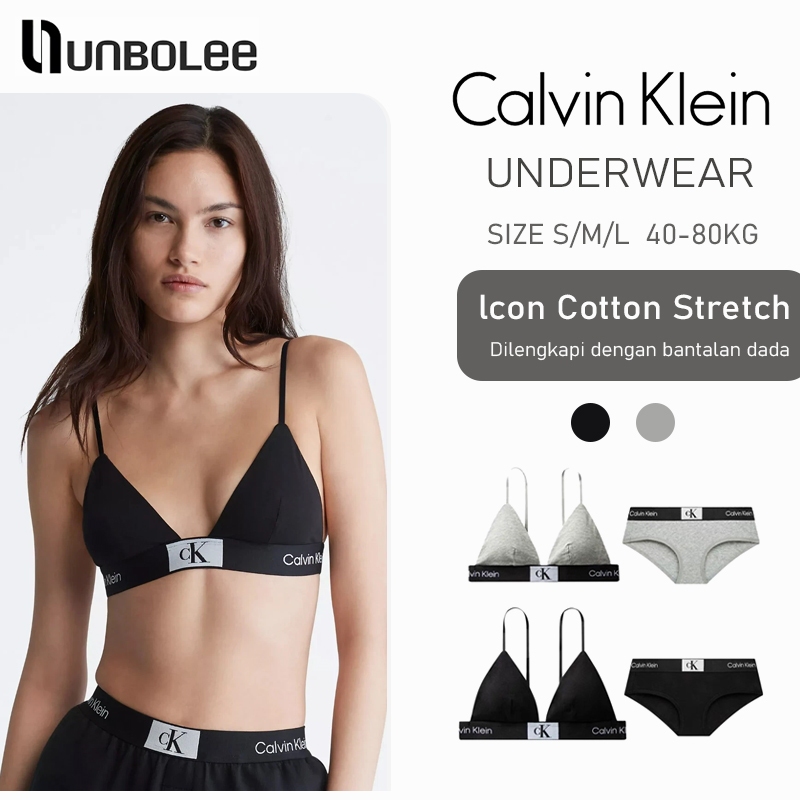 UNBOLEE Calvin Klein Bra Set Modern Cotton Segitiga Set Celana Dalam Katun CK Bra