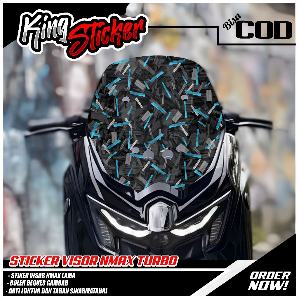 Stiker Decal Visor Winshield yamaha NMAX TURBO/  Nmax Old 155 2015-2019 / Nmax New (2020-2023) / Sti