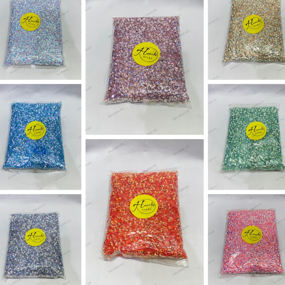 Mote piringan RAMBOCI/payet piringan RAMBOCI/Payet piring bunga/Payet piring 6mm(5g & 25g)