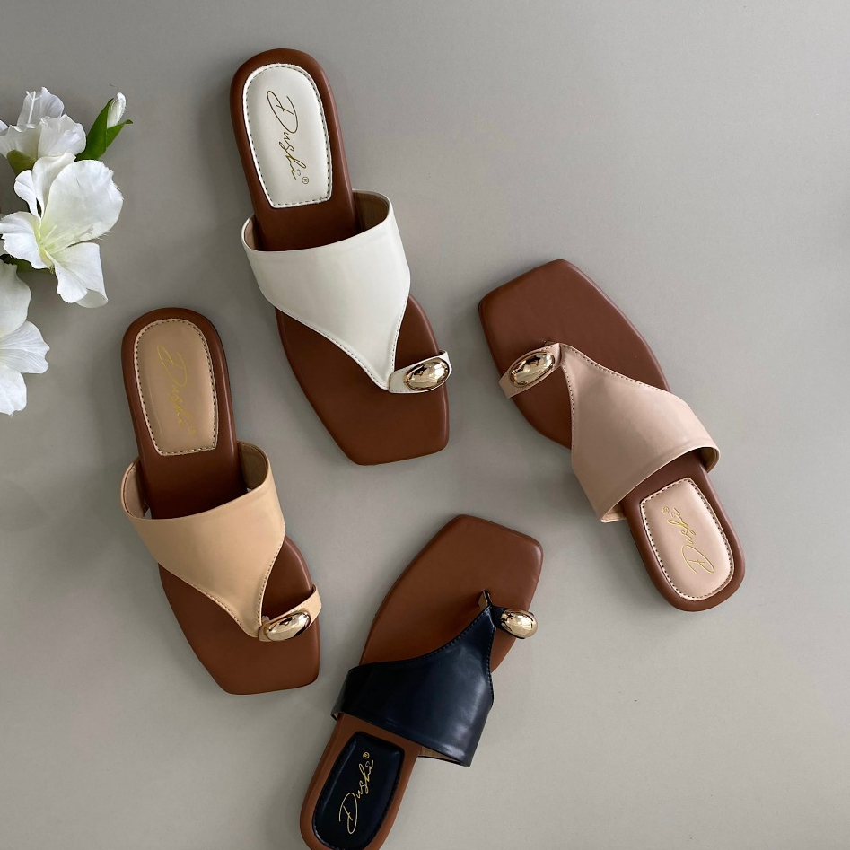 DUSHI ROSA Sandal Wanita Flat Jepit Jempol Non Slip