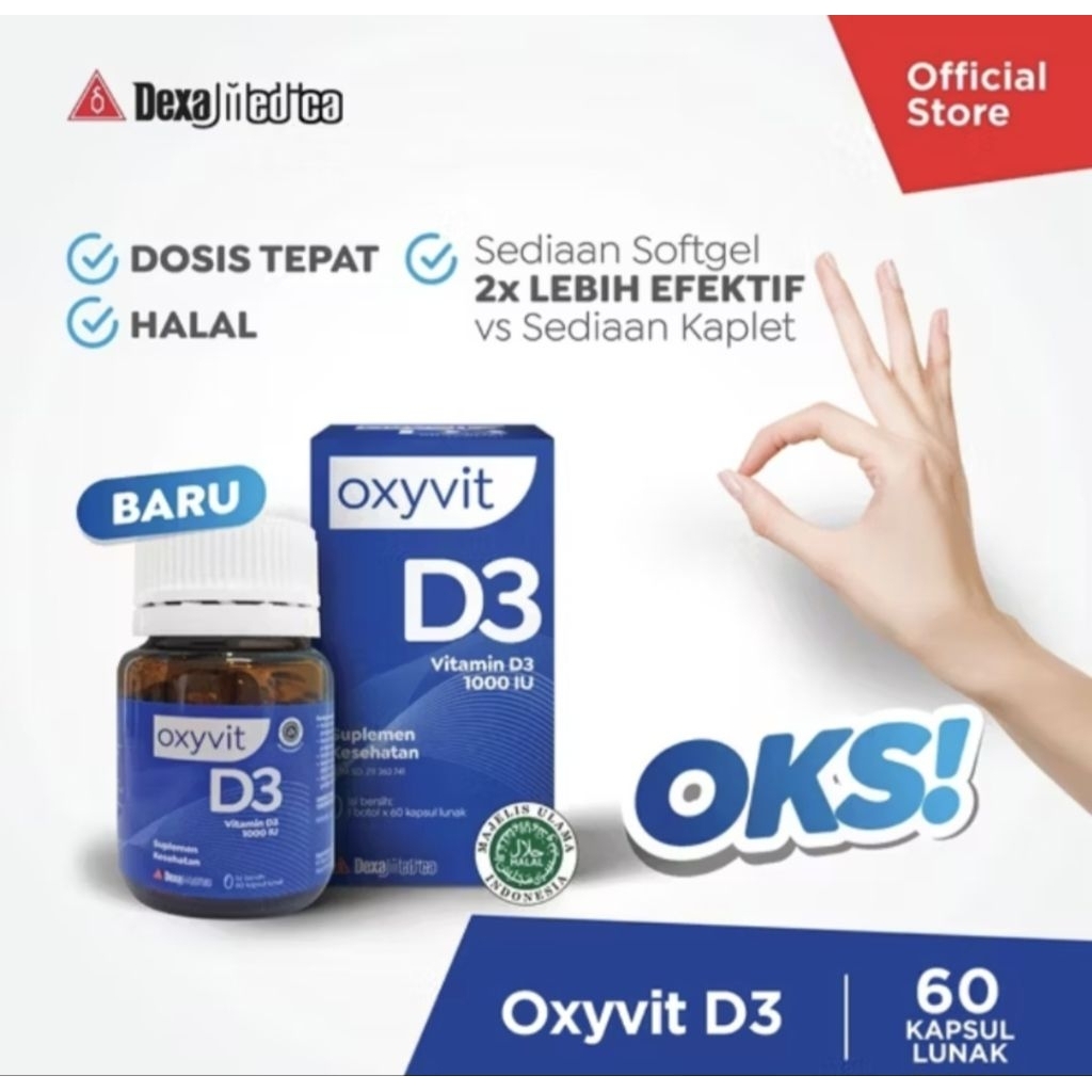 OXYVIT D3 1000 itu Vitamin D Softgel Halal