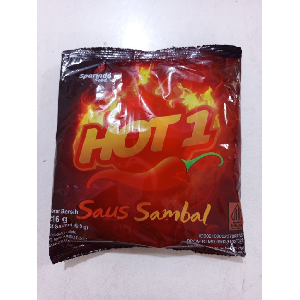 HOT 1 saus sambal sachet 216gram