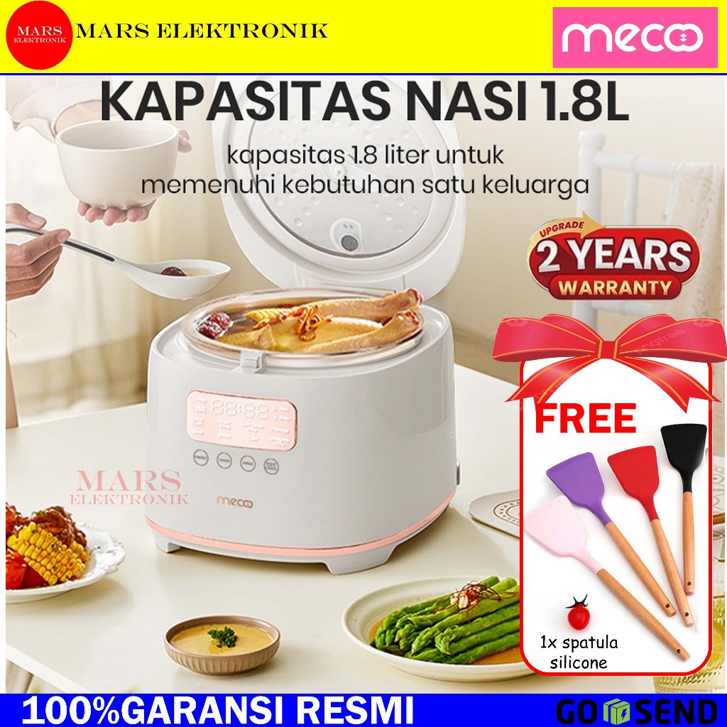MECOO MOST AESTHETIC RICE COOKER - 1,8 LITER - LOW CARBO - LOW WATT - DIGITAL RICE COOKER - RICE COO