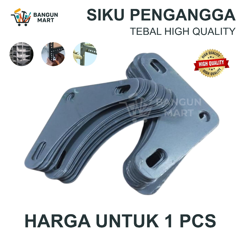Plat Besi Siku / slotted angle tebal 1mm plat siku lubang / plat besi rak siku penyangga PLAT SIKU L