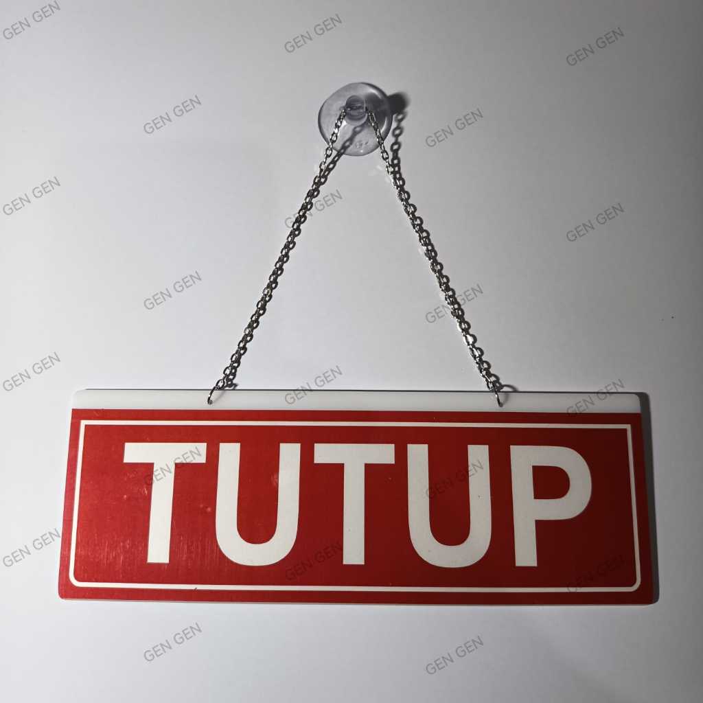 Papan TUTUP ISTIRAHAT Akrilik - Plang Cafe, Salon, Warung, Kantor