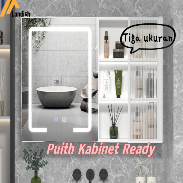 Kayu Packing Kabinet Kamar Mandi  Putih Modern Digital LED Kamar Mandi Deluxe Termasuk Pintu kaca de