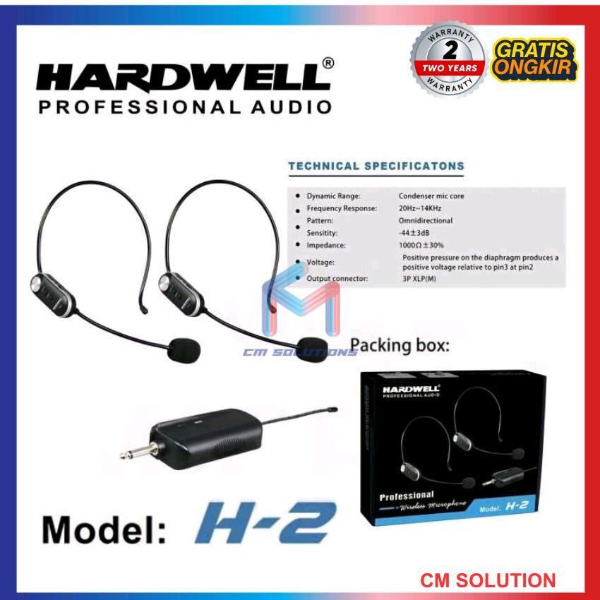 Microphone Wireless Headset HARDWELL H2 ORIGINAL GARANSI