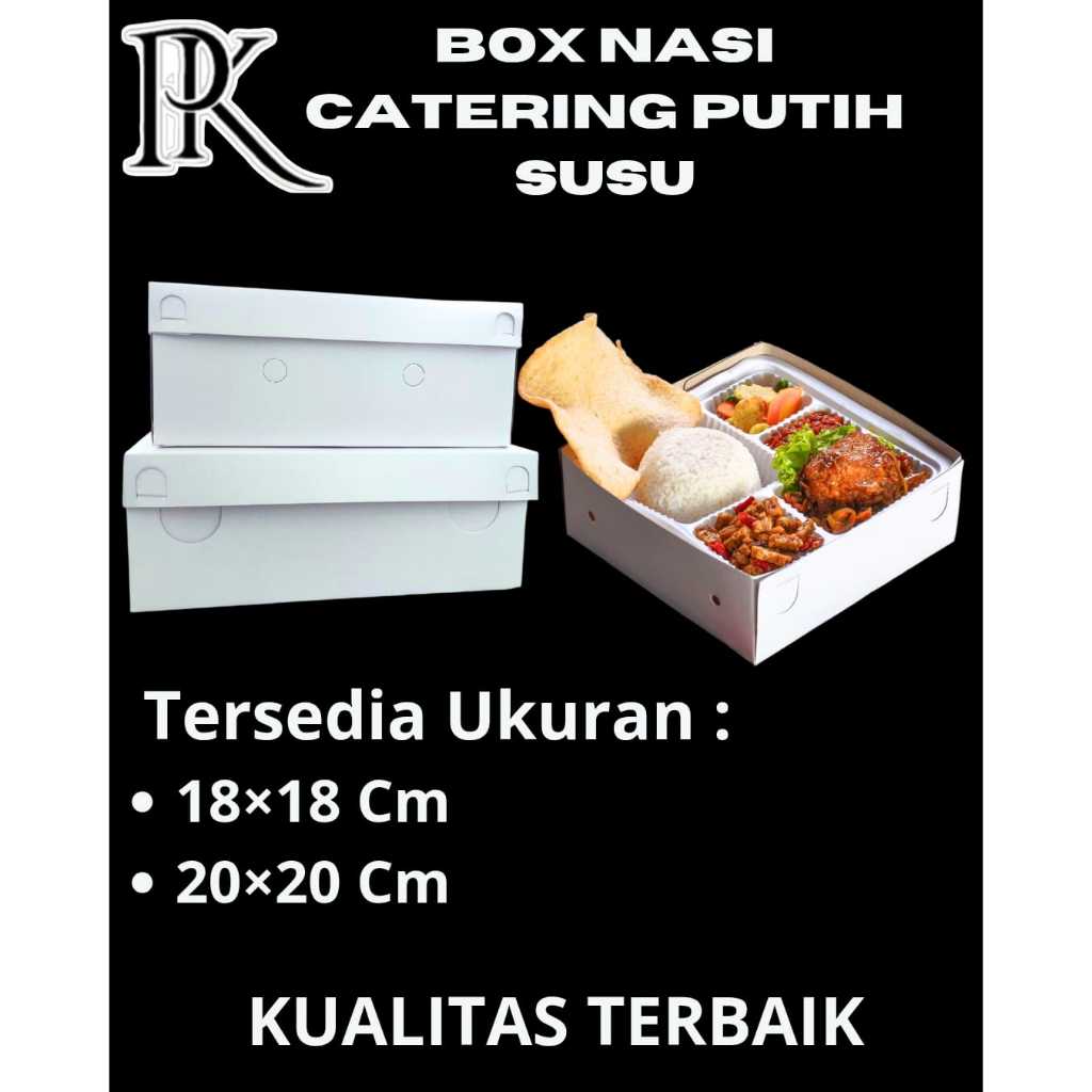 Box Nasi Kotak Putih / Dus Katering Putih / Snack Box / Makanan / Muat Aqua / Non Motif Tebal