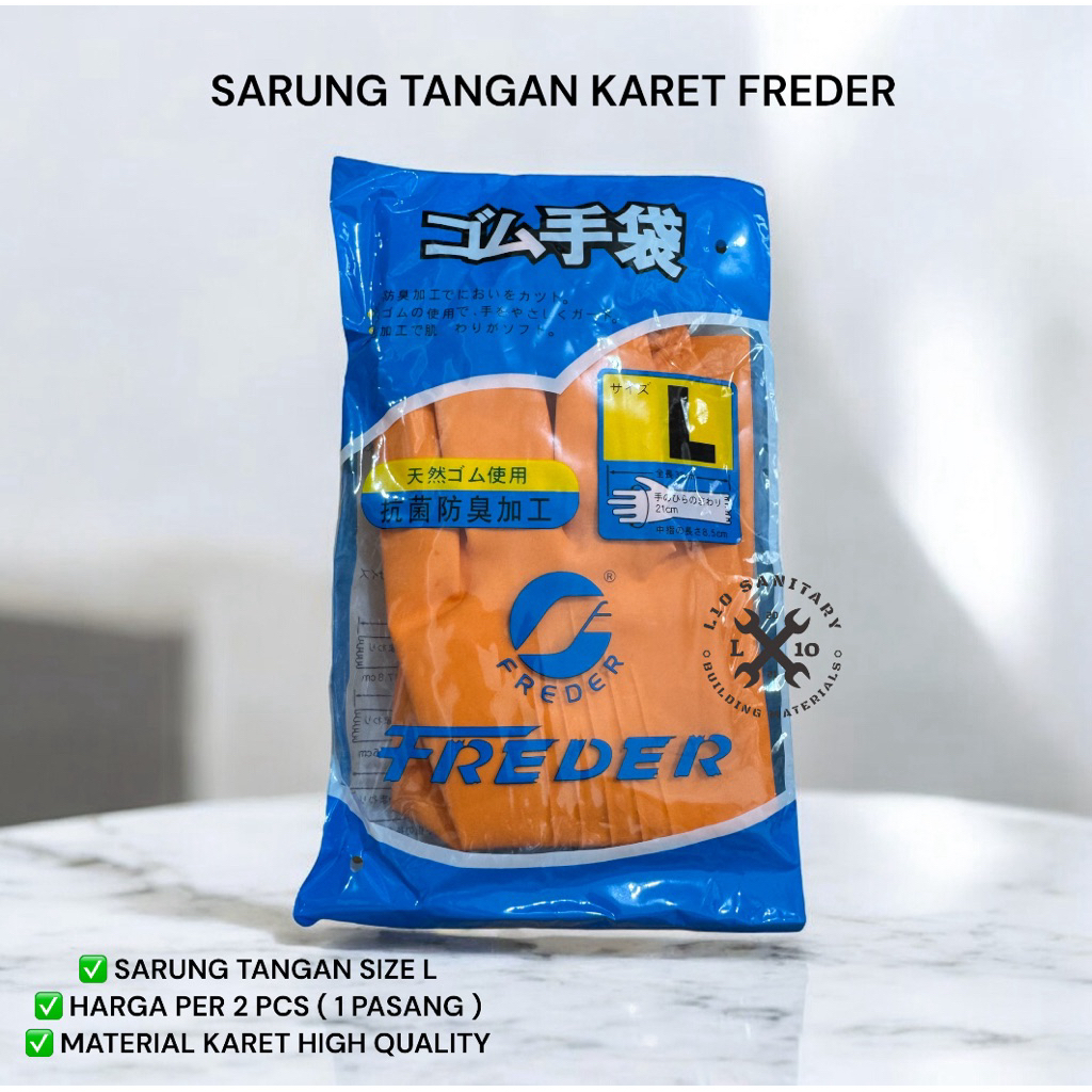 Sarung Tangan Karet Freder / Sarung Tangan Orange Latex Freder