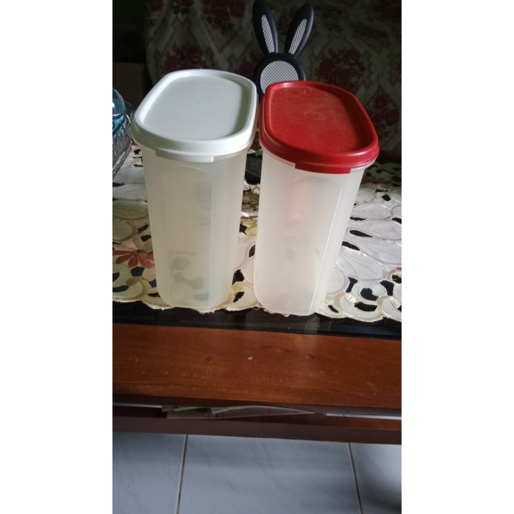 Toples MM oval tupperware, satuan, second... putih tutup baru