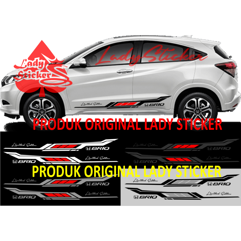 Cutting sticker mobil brio sticker stiker mobil honda brio