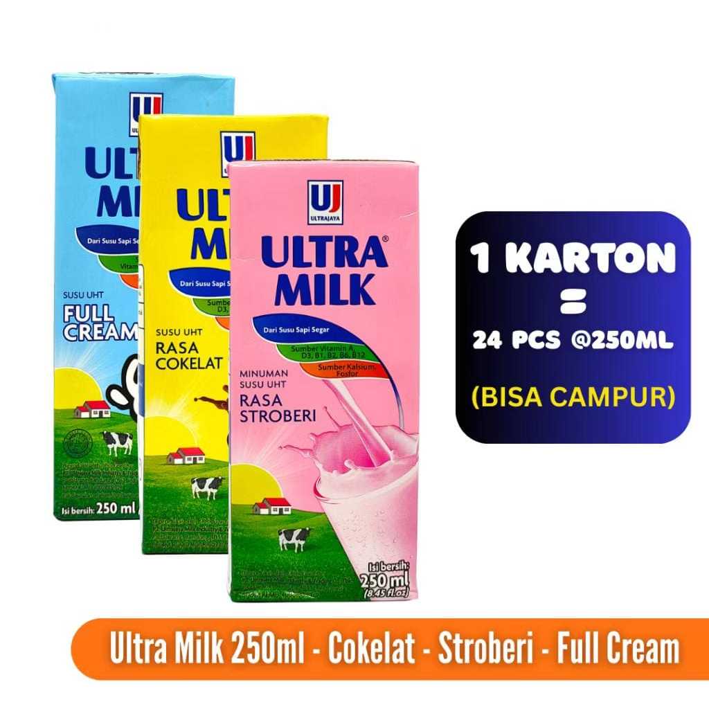 SUSU UHT ULTRAMILK 250 ml 1 DUS ISI 24 KTK