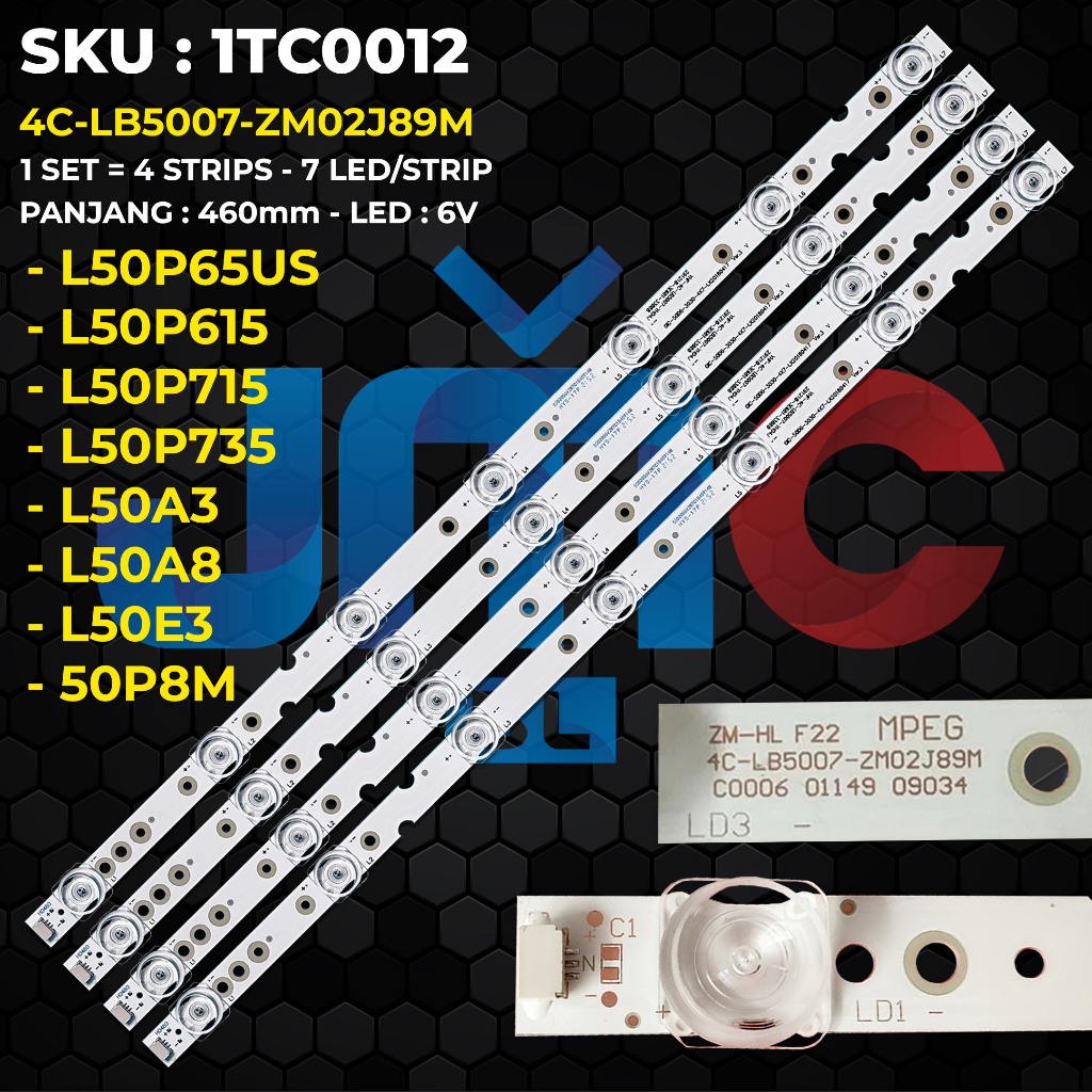 Backlight TV TCL 50 Inch L50P65US 50A3 50A8 50E3 50P8M L50P615 L50P715 L50P735 4C-LB5007-ZM02J89M