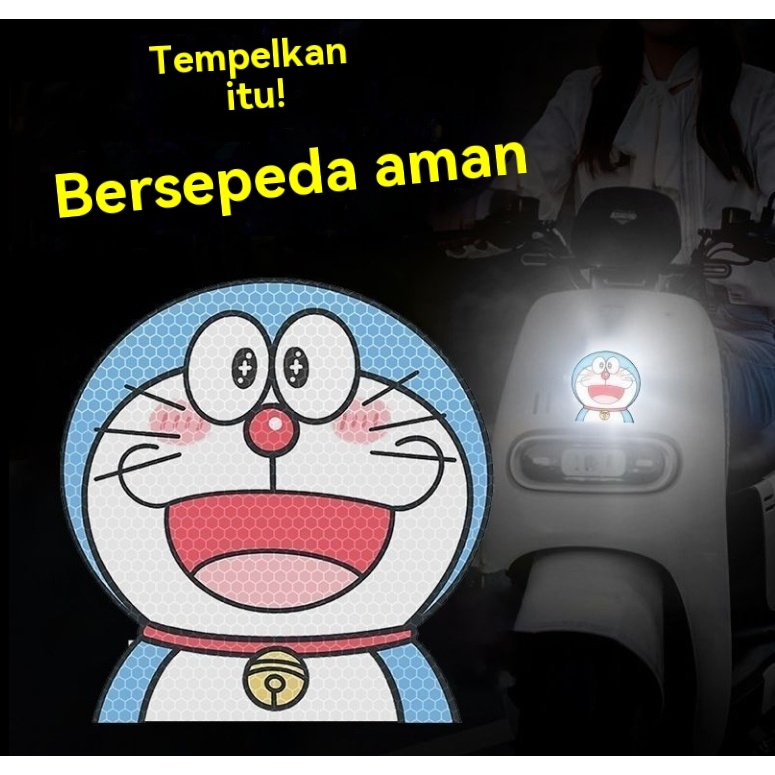 Stiker doraemon stiker reflektif 3d stiker mainan mobil stiker kaca samping mobil stiker motor motif
