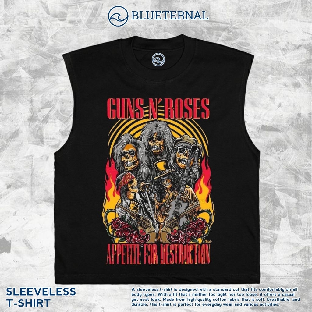 KAOS BAJU SINGLET GUNS N ROSES APPETITE | SINGLET HITAM | SINGLET BAND | KAOS BAND | BAND METAL | LE
