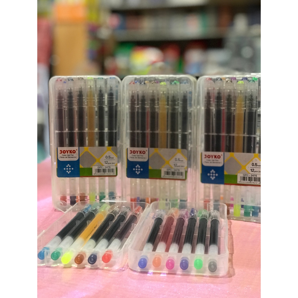 PENA/ PULPEN JOYKO GEL SET 12 WARNA GPC-247S / PENA GEL JOYKO WARNA-WARNI