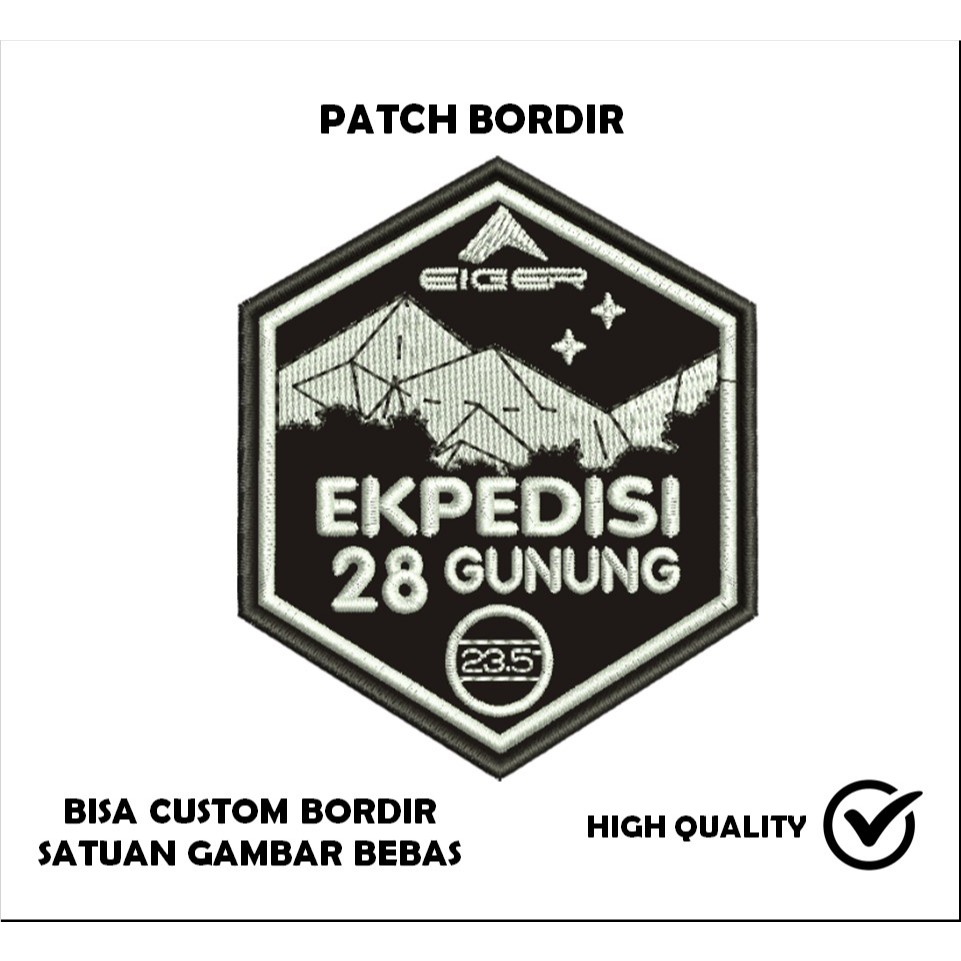EMBLEM PATCH BORDIR GAMBAR EXPEDISI 28 GUNUNG TESTIMONI-TTB