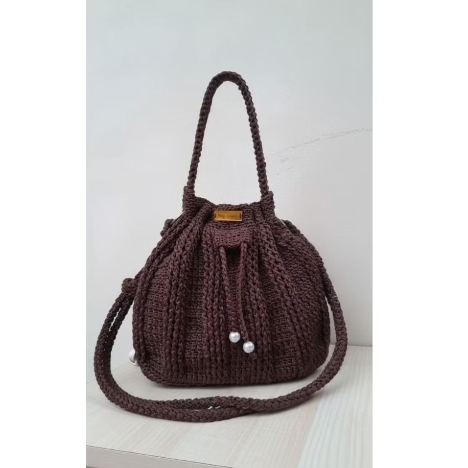 TAFFY Bucket Bag - tas rajut  serut handmade- tas rajut sling bag handmade