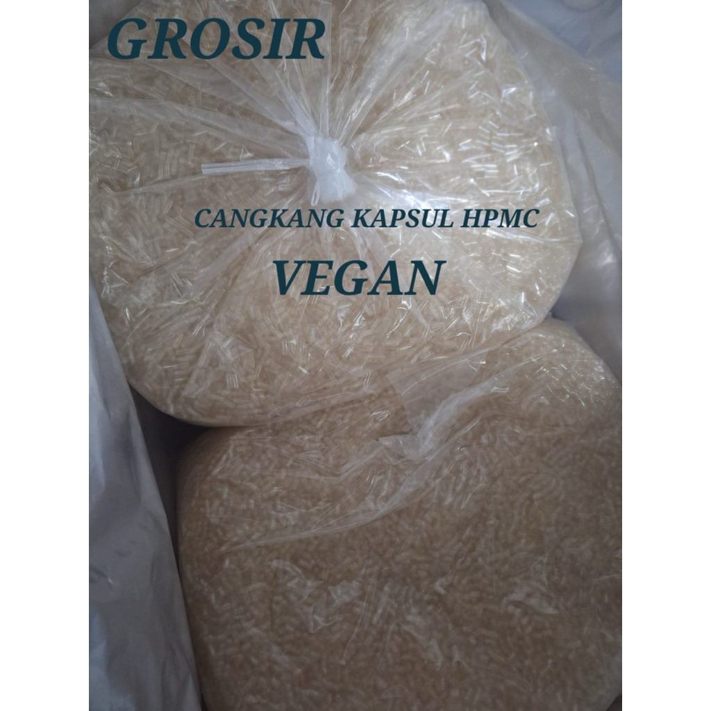 Cangkang Kapsul Kosong Vegan No 4 HPMC Hidroksipropil Metilselulosa  Split Transparant Grosir 5000 p