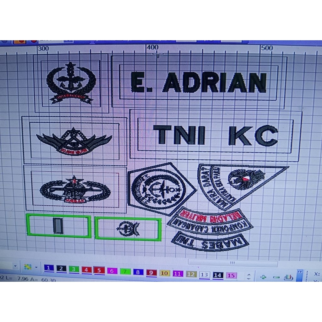 Atribut TNI KC Perkeras kain + Velcro