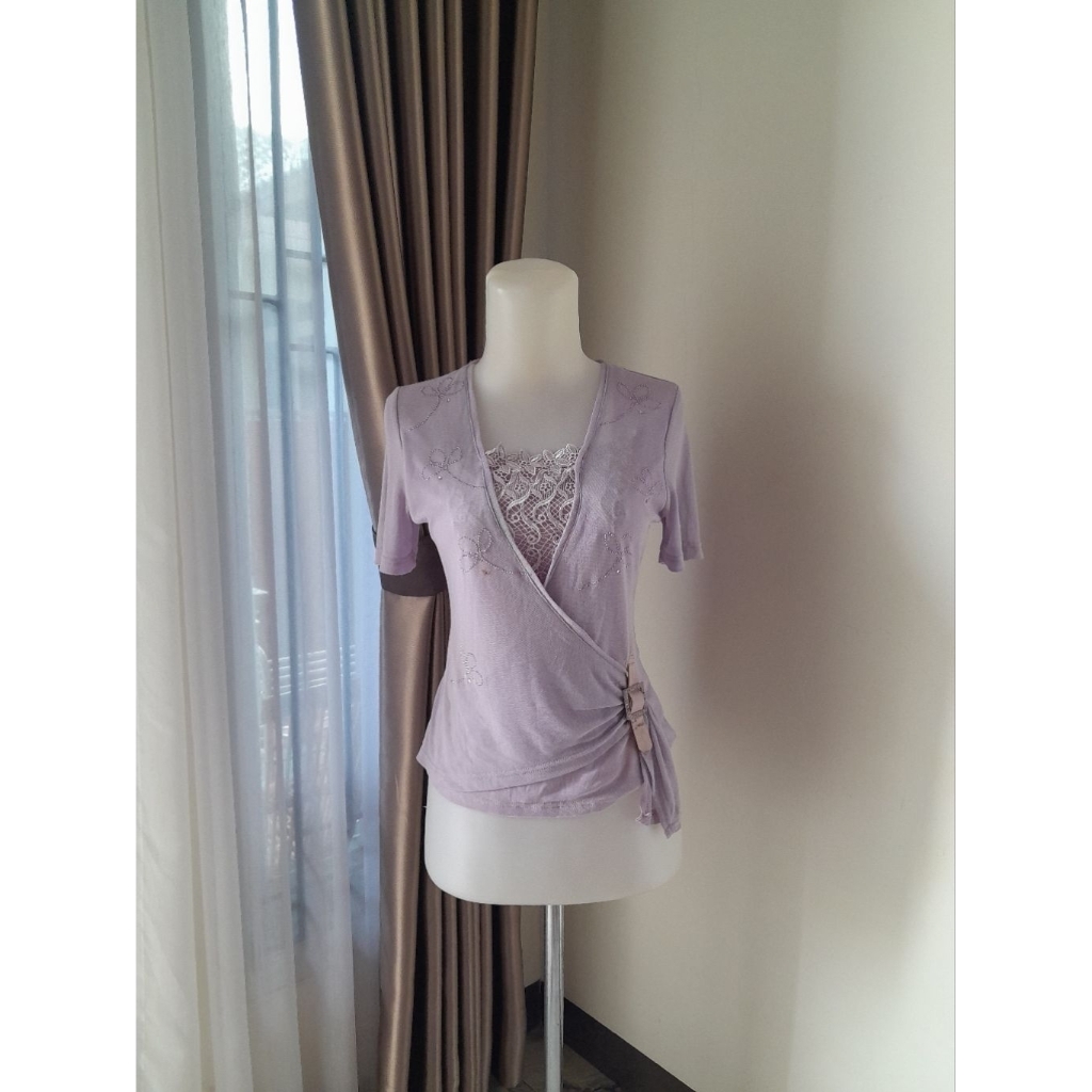 Milkmaid Blouse Lilac, Blouse Lilac