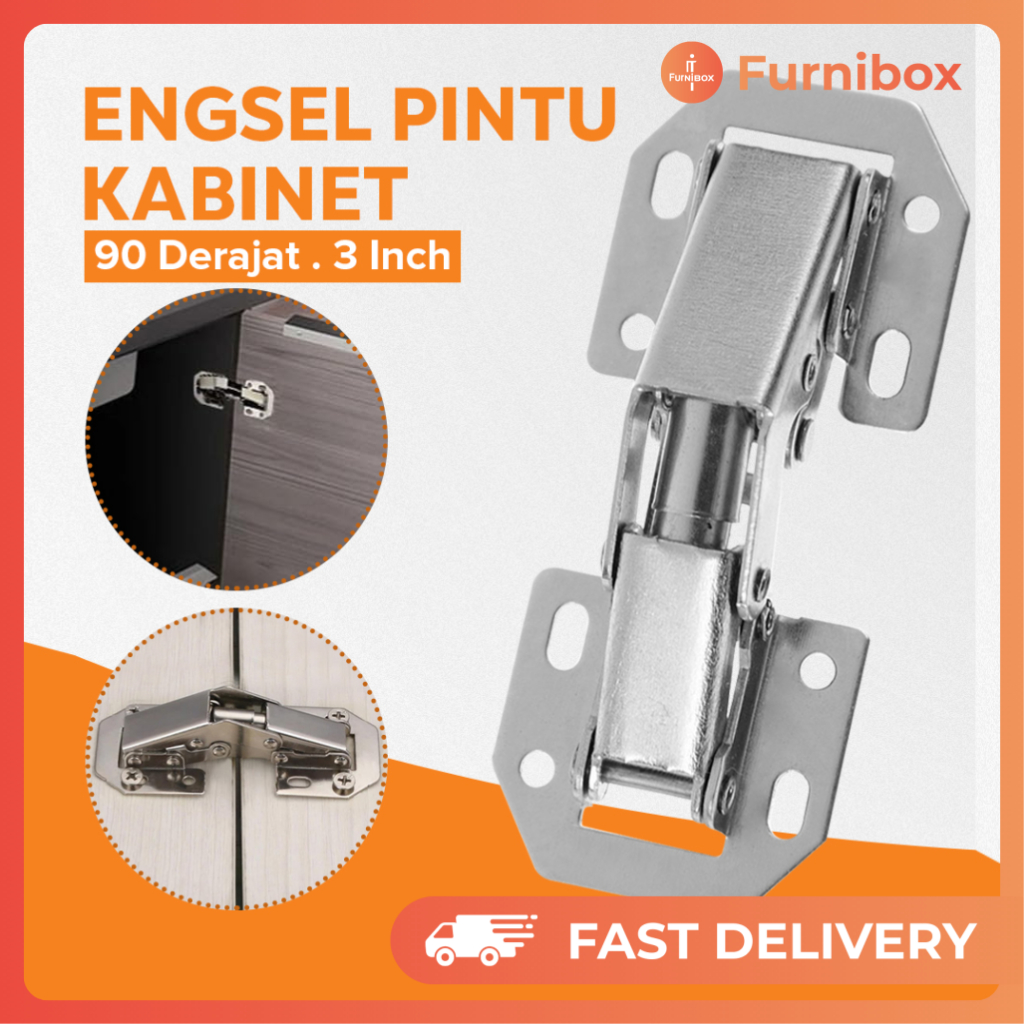 Engsel Lemari Sendok Kecil Kodok Slow Motion Pintu Kabinet Anti Karat 90 Derajat 3 - 4.5 Inch
