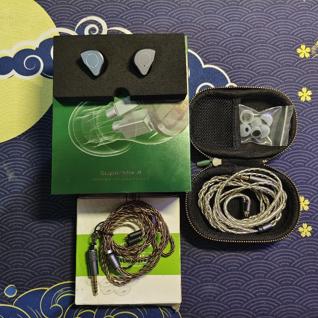 IEM Simgot Supermix 4 SM4 + Kabel Tripowin Zoe 4.4 Bekas Second Bukan Moondrop Tanchjim KZ