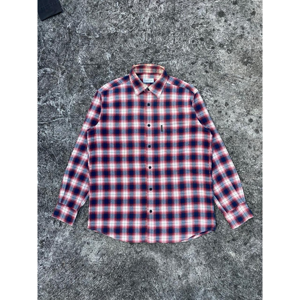 Kemeja Flanel Pria Merah Hitam