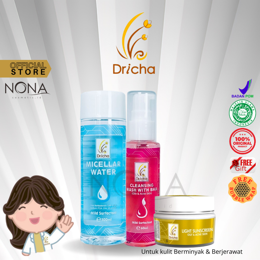 BUNDLING DRICHA LIGHT SUNSCREEN + CLEANSING WASH + MICELLAR WATER
