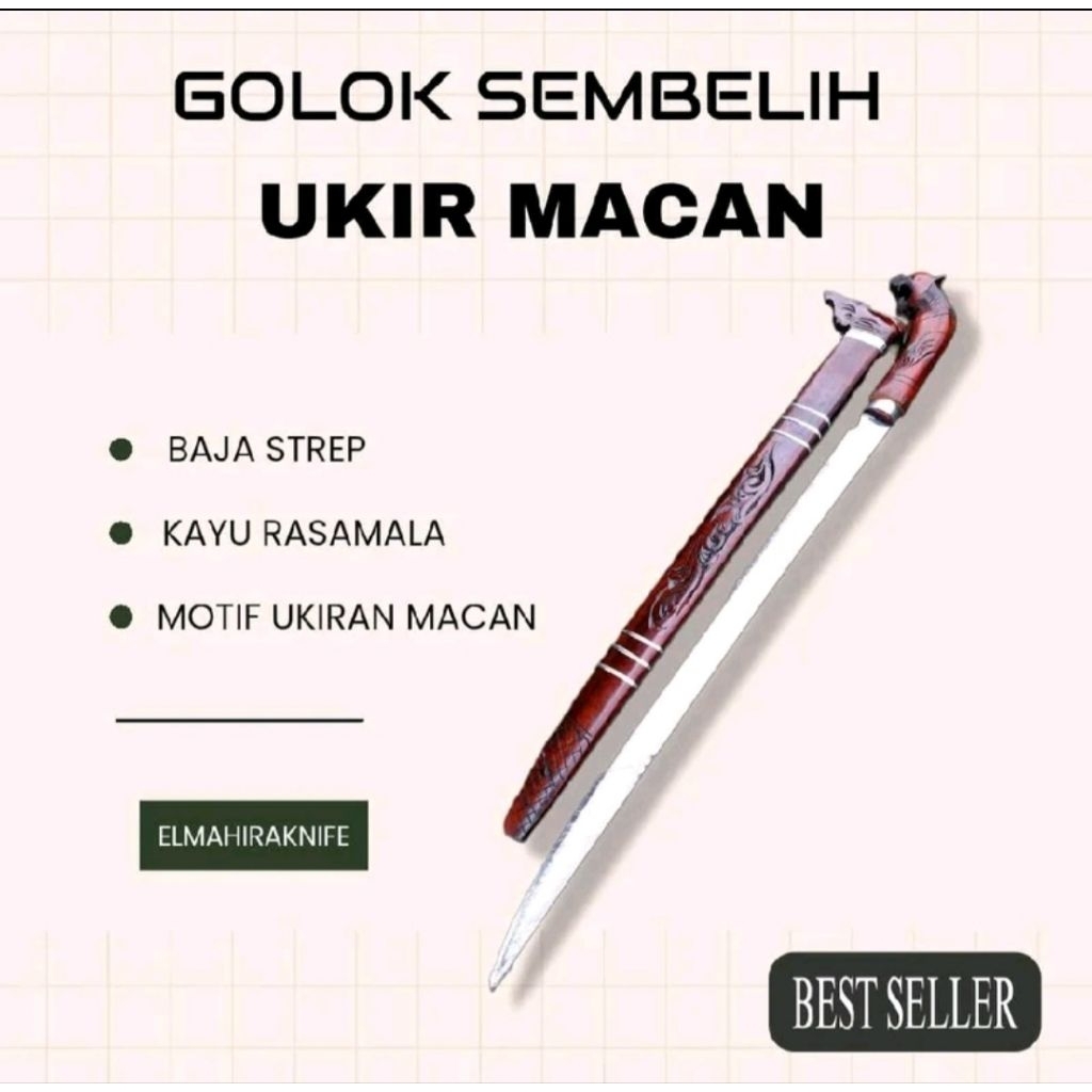 (derifroz) INDUSTRY Terlaris Golok Panjang Macan Barlen 80cm Siap Pakai