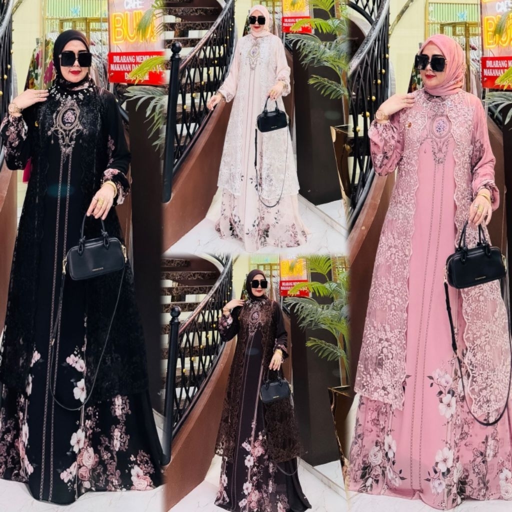 EL RAYYA SET HIJAB SEMIOUTER / MARIAM SET HIJAB SEMIOUTER / ELNAURA /ELZIO MELAYU GAMIS SET SEGI 4/ 