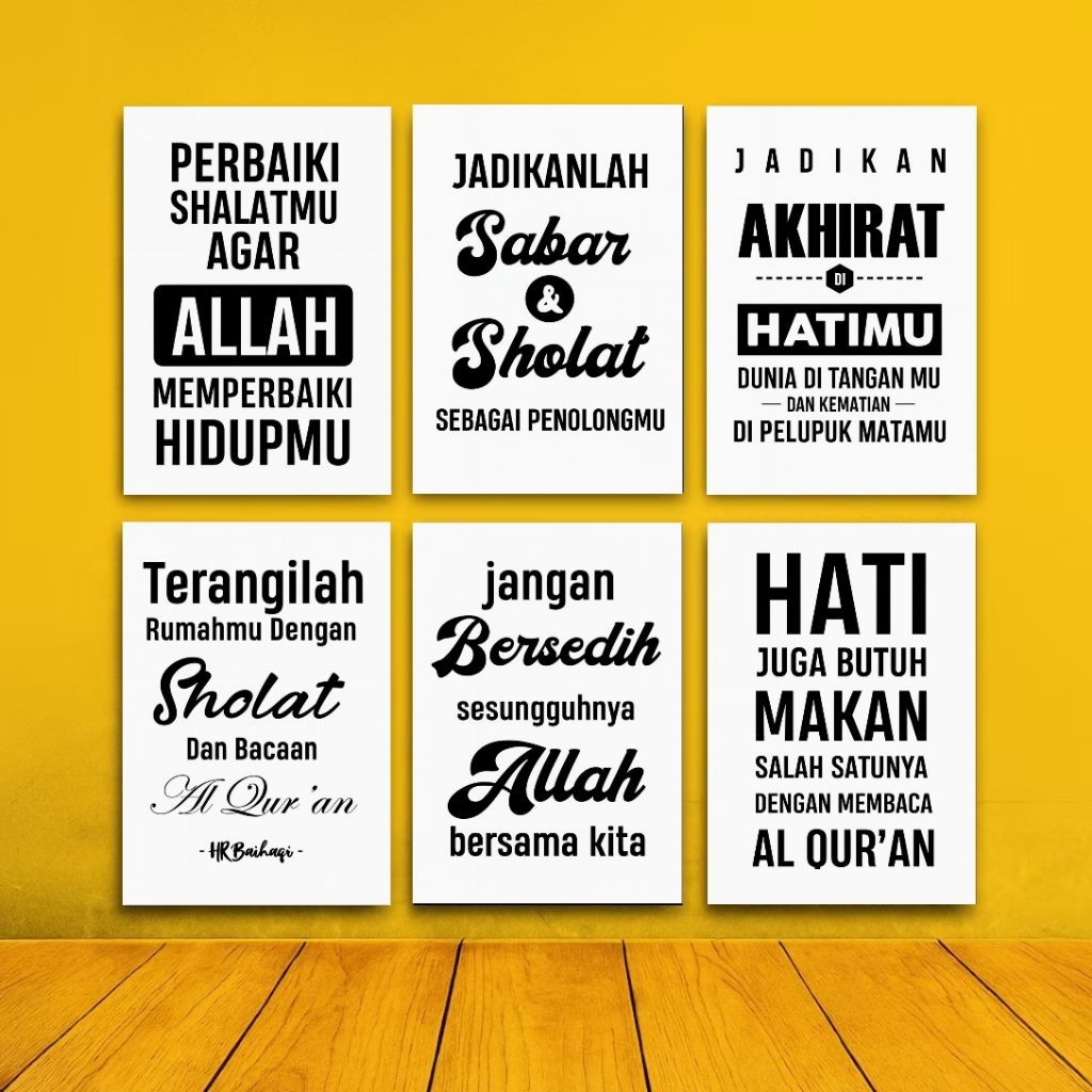 Pajangan Dinding Islami Poster Kamar Quotes Motivasi Dekorasi Ruang Tamu Hiasan Dinding Rumah Kata K