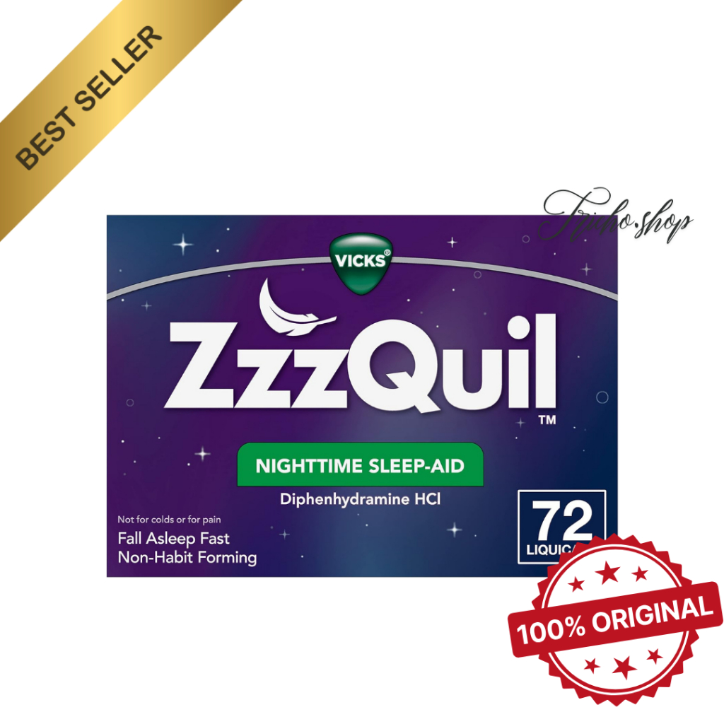 Vicks Zzzquil Nighttime Sleep Aid Insomnia Susah Tidur 72 Softgels Zzzquil Ultra 48 Tablet