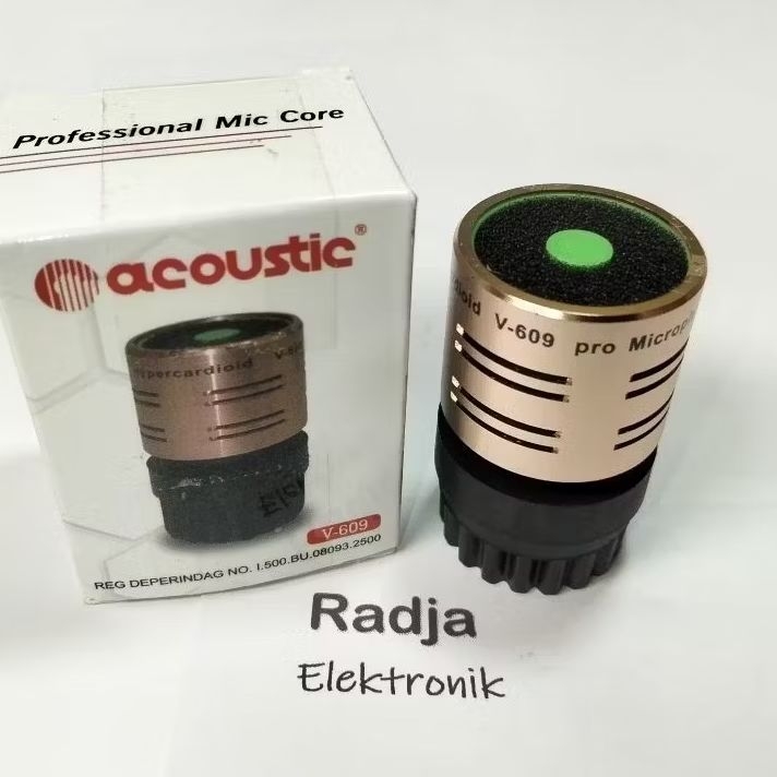 Spool Mic Acoustic V609 V 609 spul mik sensitif bagus vocal flat wireless kabel asli original