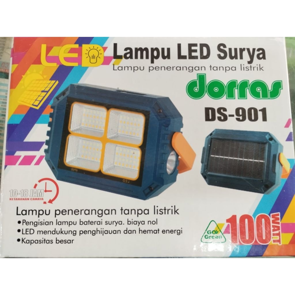 Lampu Sorot cas Dorras Ds-901 100watt cahaya putih Dan kuning super terang/Lampu led Tenaga surya/La